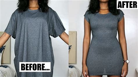 how to turn oversized t-shirt into a fitted one